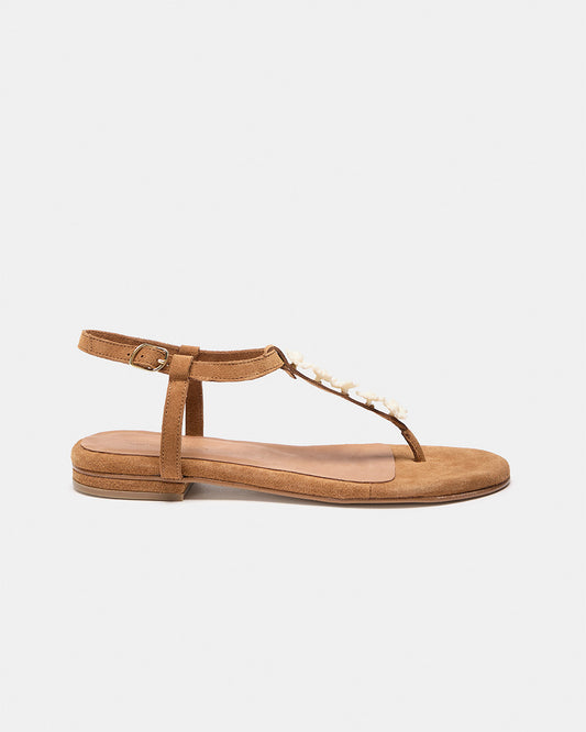 SAVINA FLOWER CAMEL-CRUDO